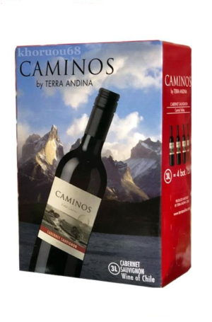 Rượu vang chile Bịch Caminos – 3L (Vang Chile – 13,5%vol) nhập khẩu