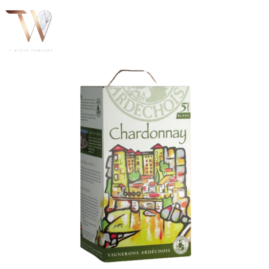 Vang bịch Pháp Vignerons Ardechois Chardonay 5L