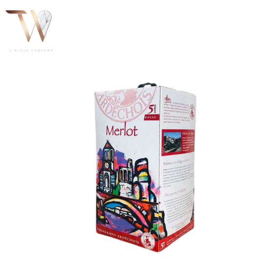 Vang bịch Pháp Vignerons Ardechois Merlot 5l